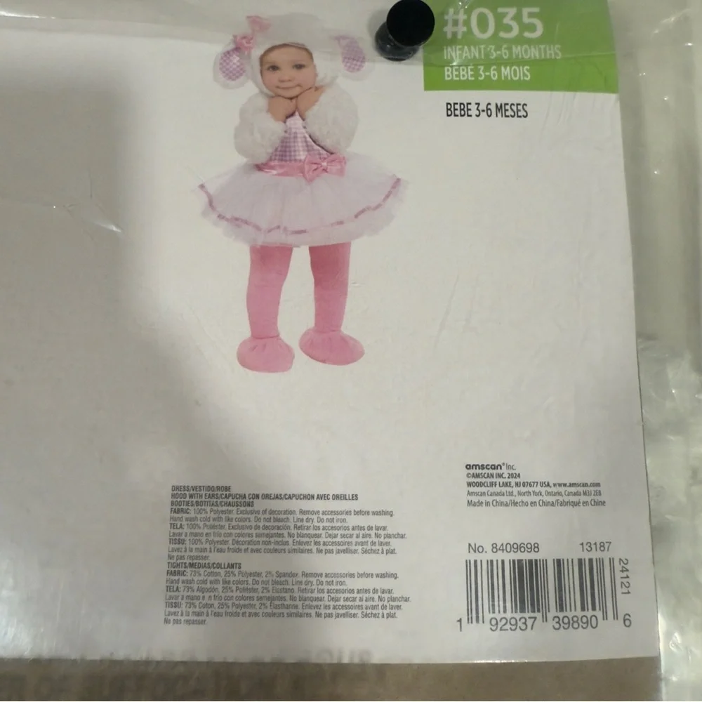 Little Lamb Infant 3-6 Months Costume by Amscan dress up Brand New - Picture 5 of 9